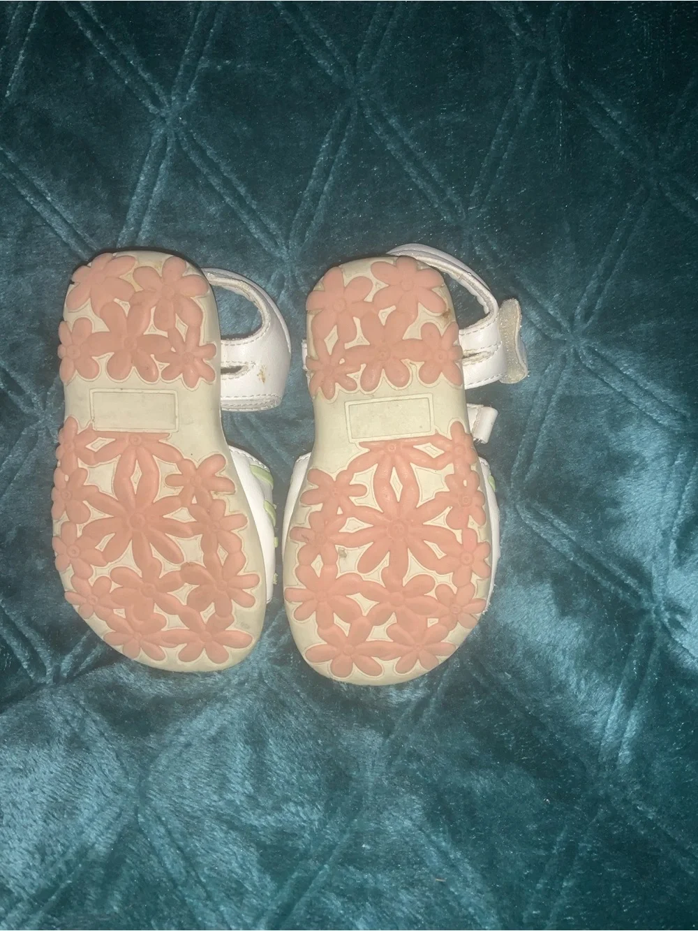 Laura Ashley Toddler Girls White Green And Pink Floral Flowers Sandals Sz 5